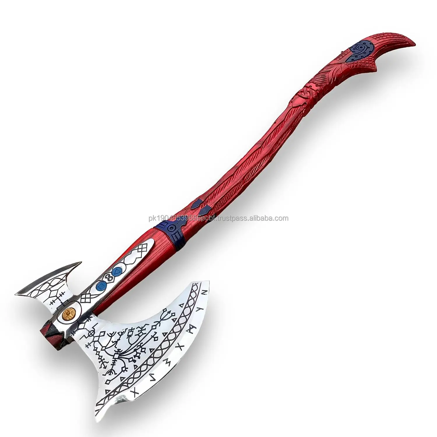 Custom Hand Forged Stainless Steel Real God Of War Axe Long Bearded Axe ...