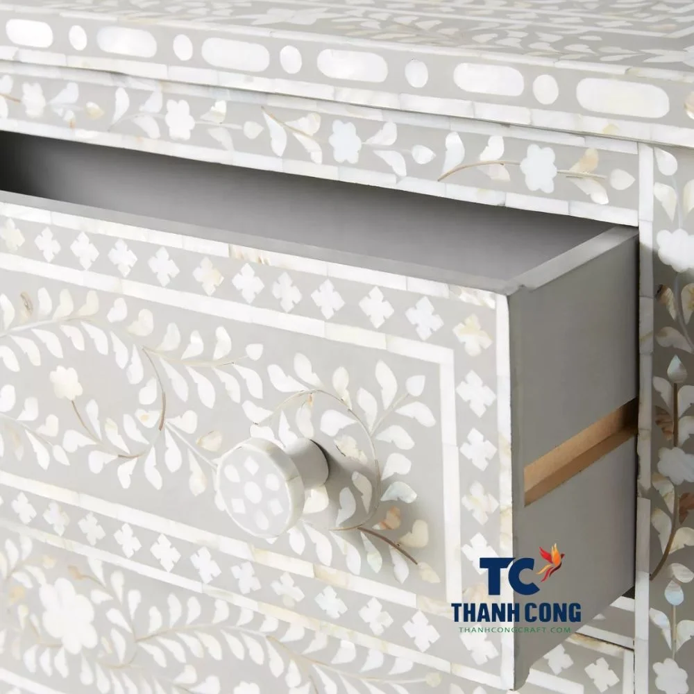 Лучшая роскошная мебель для шкафа: перламутровая Инкрустация с тремя ящиками элегантное мастерство вневременного дизайна интерьера.