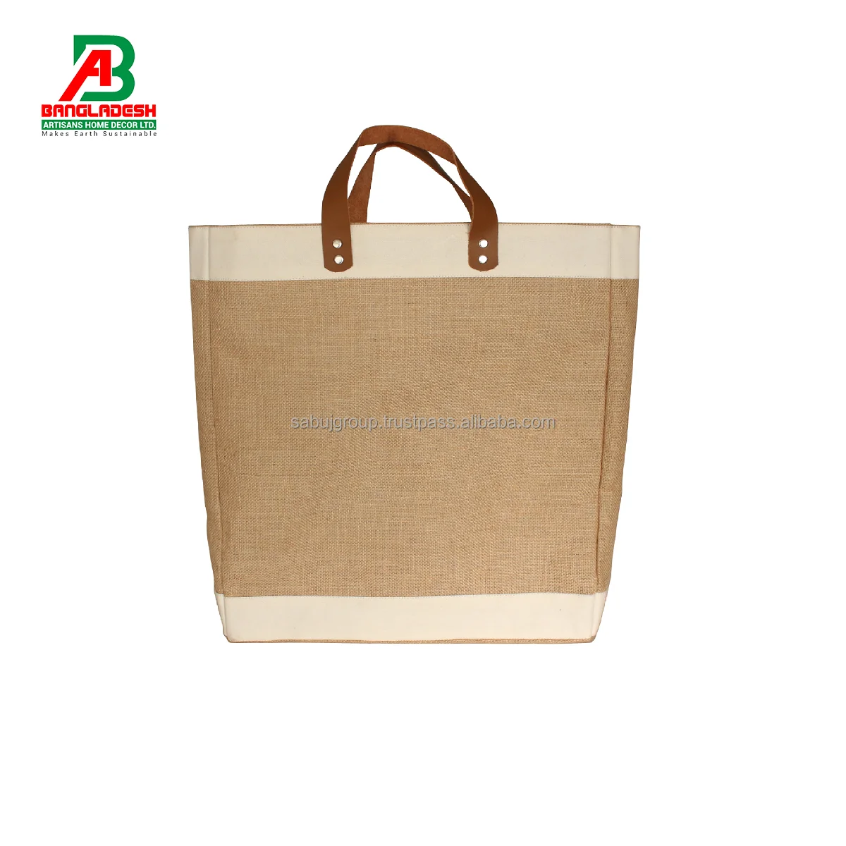 Eco Friendly 100 Jute (15x15 Fjf) Shopping Bag With Handles Jute Shopping Natural Tote Bag From