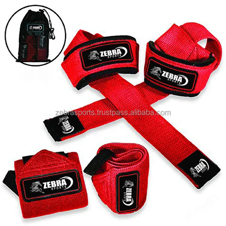 Customized Premium Wrist Wraps Lifting Straps With Carry Bag
