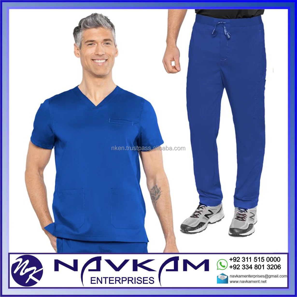 Fashion Men Stretch Dental Hospital Scrubs Uniform Sets Unisex Pharmacy ...