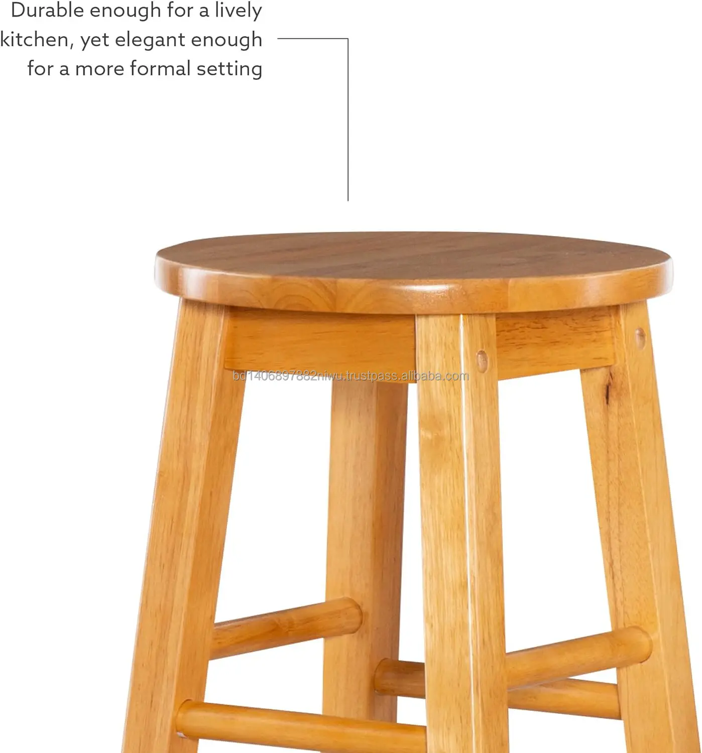 Basics Solid Wood Saddleseat Kitchen Counter Barstool,29inch Height