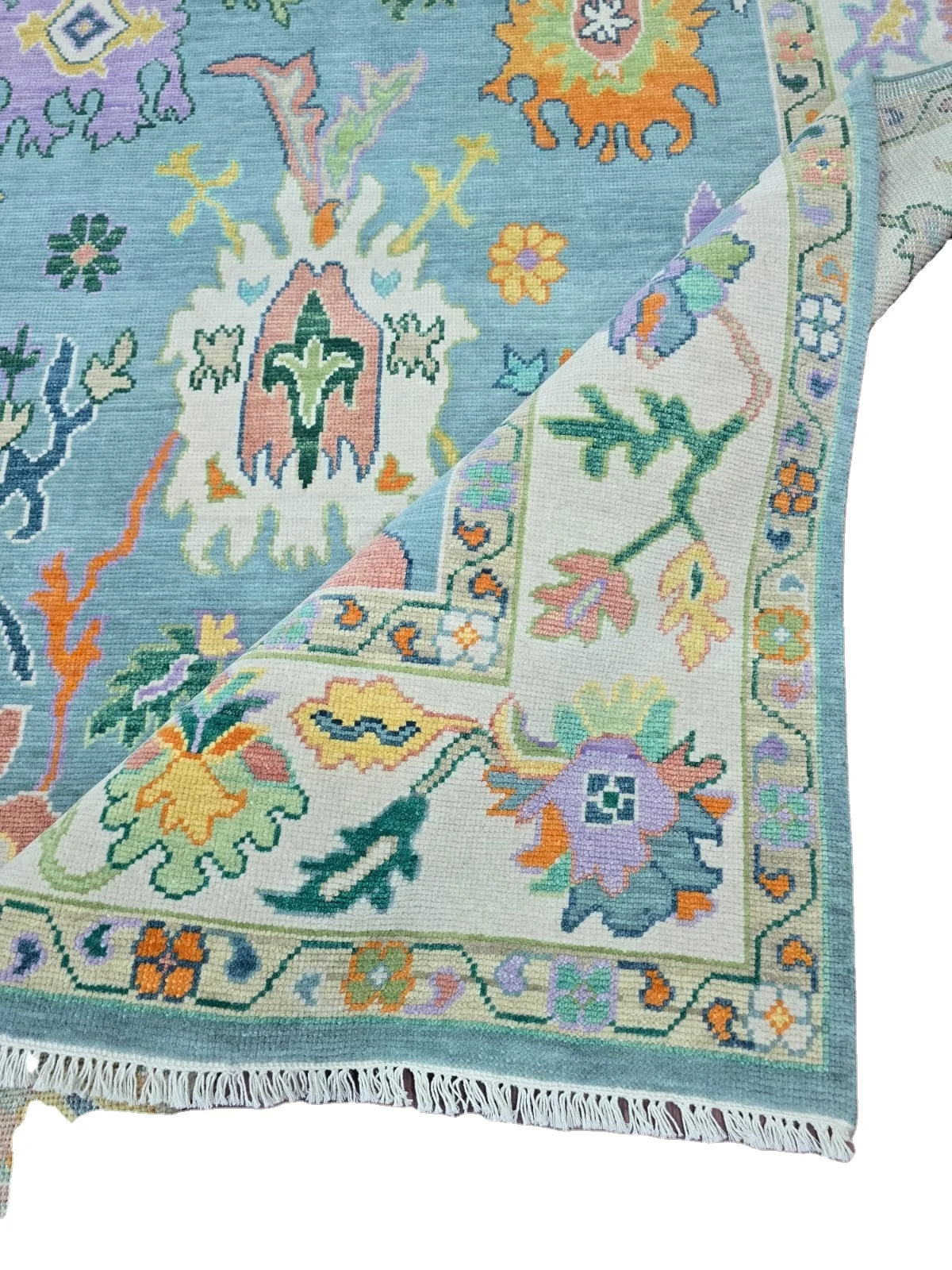 Klim Carpet Rugs high Abstract Design Oushak Hand-Knotted Blue Handmade Hand knitted  Persian 9x12  Living Room Area Floor Set