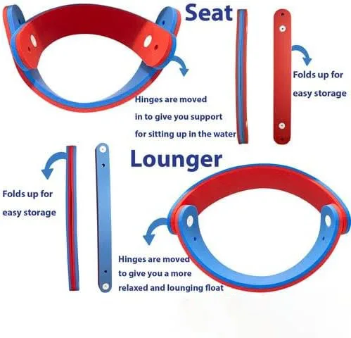 Customizable Factory Water Activities Red Comfortable Float Saddle Seat and Lounger Water Chair