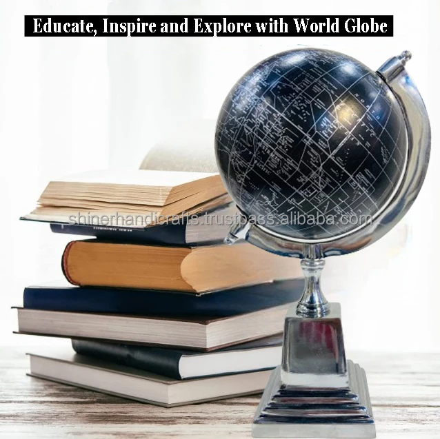 Rely+ 5" World Globe With Sturdy Metal Stand (NOT PLASTIC!) - Desktop Globe For Home Desk Table Office Decor - Book Shelf Decor Globe - 5 Inch