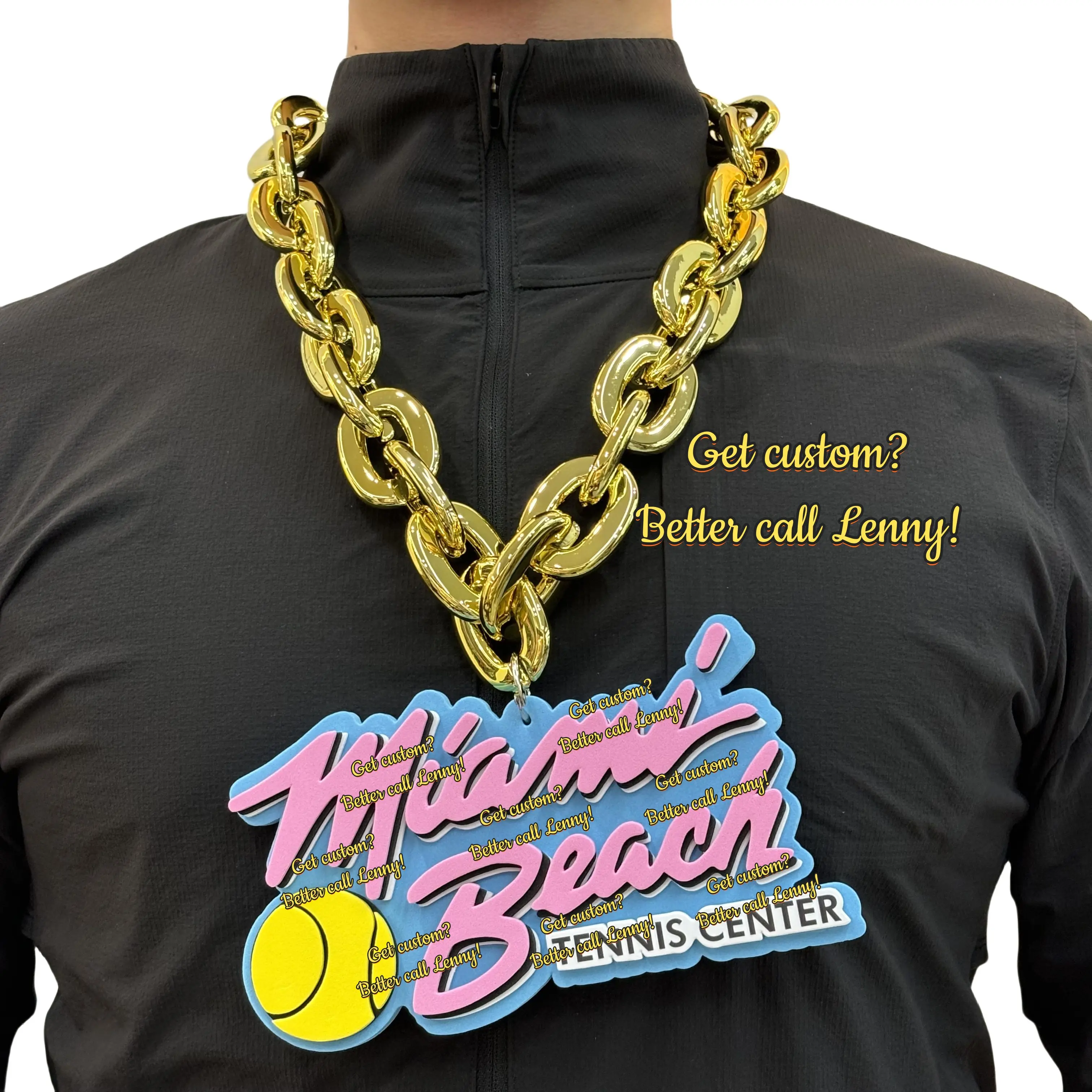 FanFave Washington Huskies NCAA Big Fan Chain Necklace – Gold Foam Team Logo – Officially Licensed – Unisex