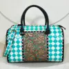 Turquoise & White Checkered