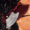 Damascus Steel & Red Handle
