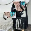 Turquoise & Black Checkered