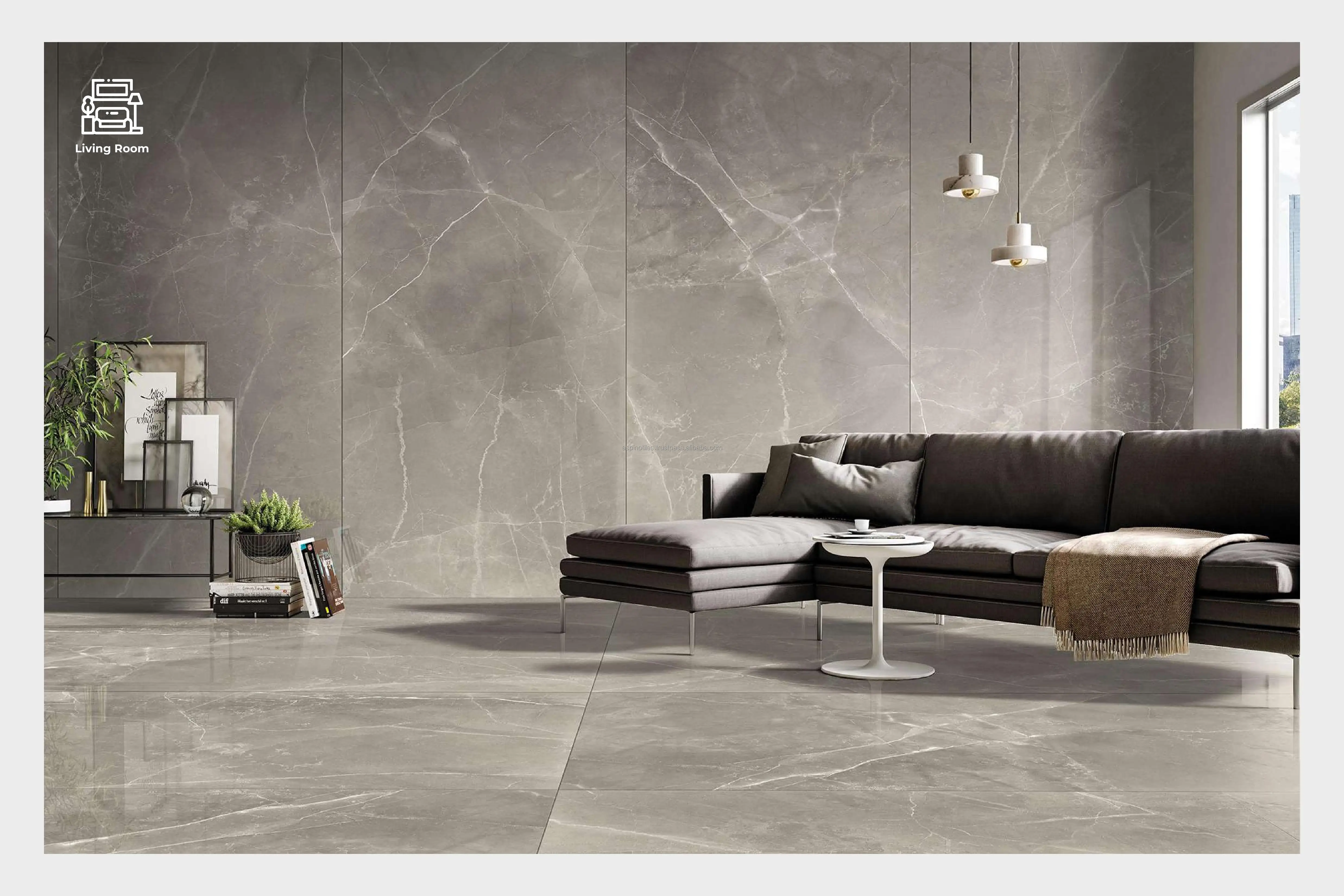 48x96 Large Size Tiles For Floor Slim Slab Porcelain Tiles With Carrara ...