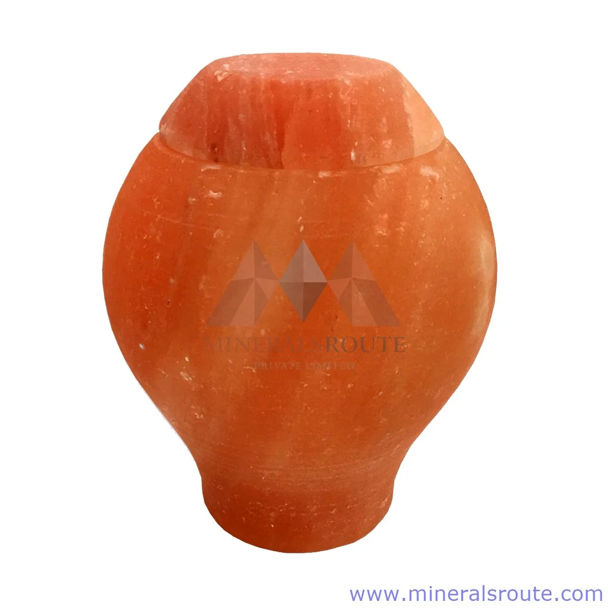 High Quality Wholesale Custom Print Logo Salt Urn Pink Rock Himalayan Handmade Natural Decorative Piece Cremation Pink Salt Urn