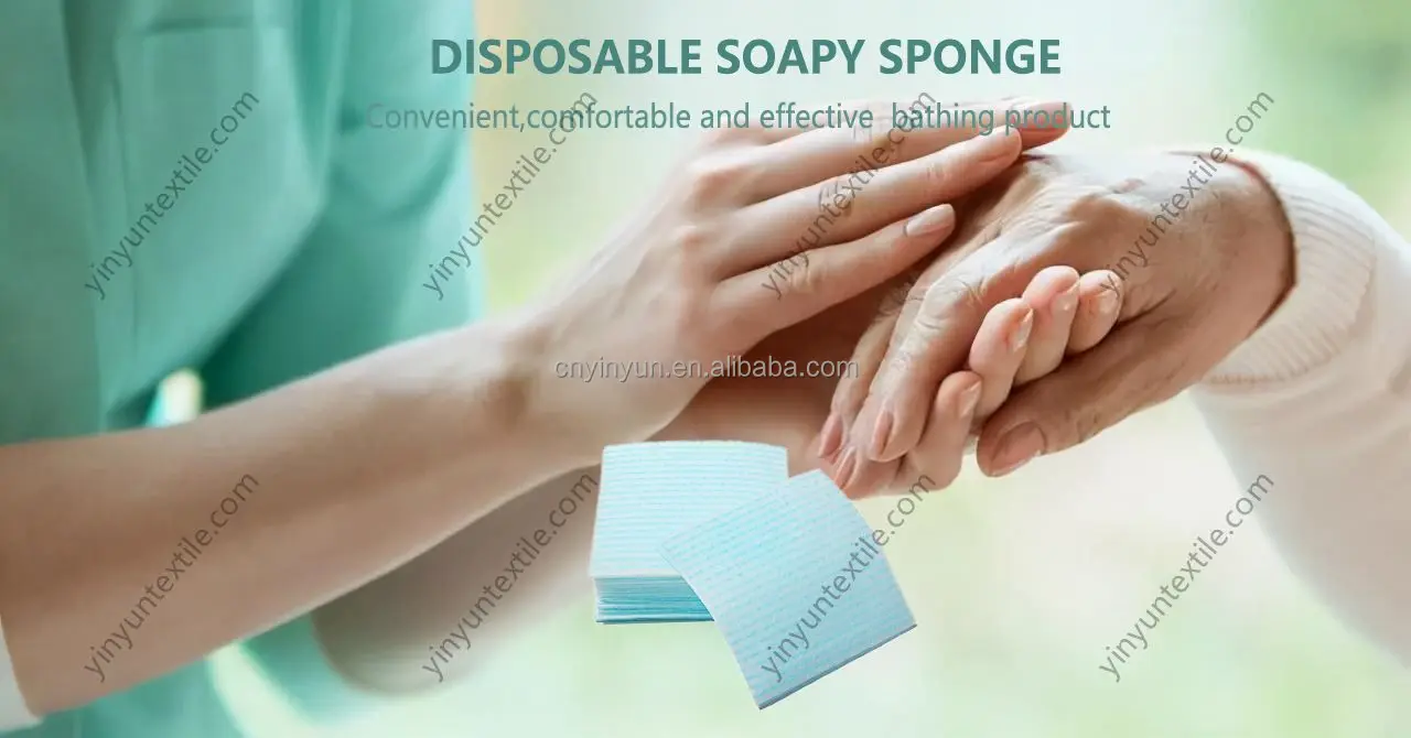 Disposable Presoaped Adult Body Wipes Soap Wash Sponge After Surgery
