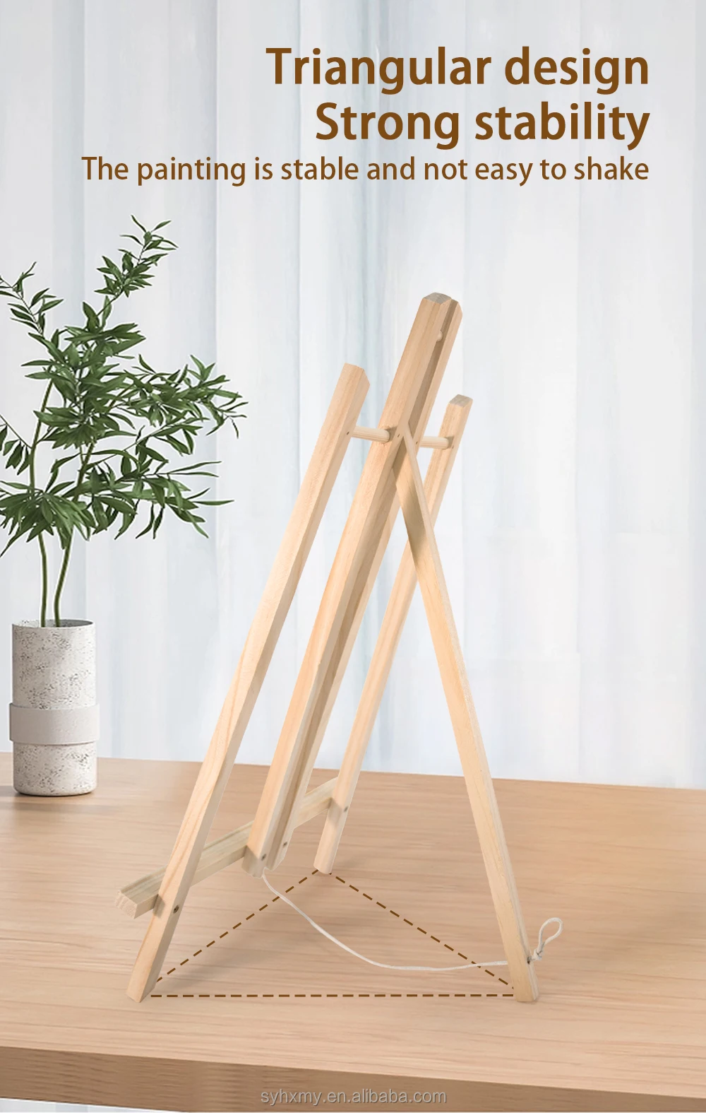 Wooden 40cm Children's Desktop Oil Painting Easel Art Display Stand For