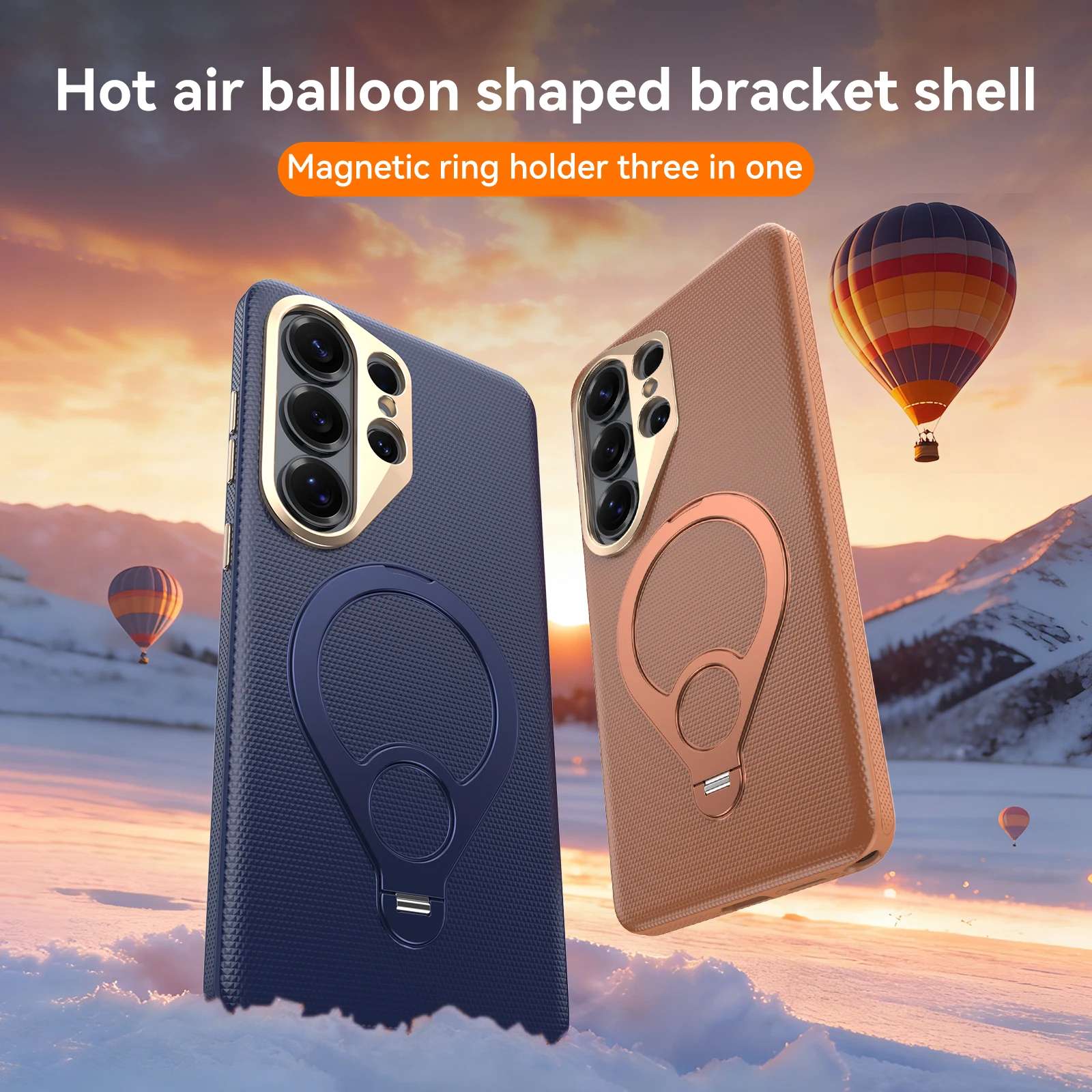 Luxurious and High-grade Wear-resistant Leather PC Magnetic Swinging Strut Phone Case Shockproof Protector Cover for Samsung S26