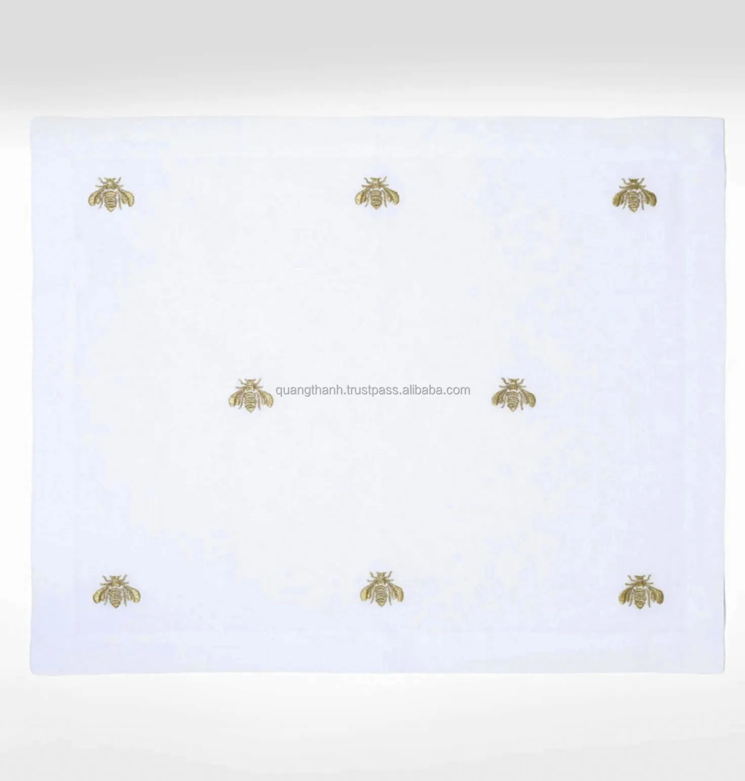 Custom Wholesale Embroidery Gold Bee Designs Placemat&napkin Set For