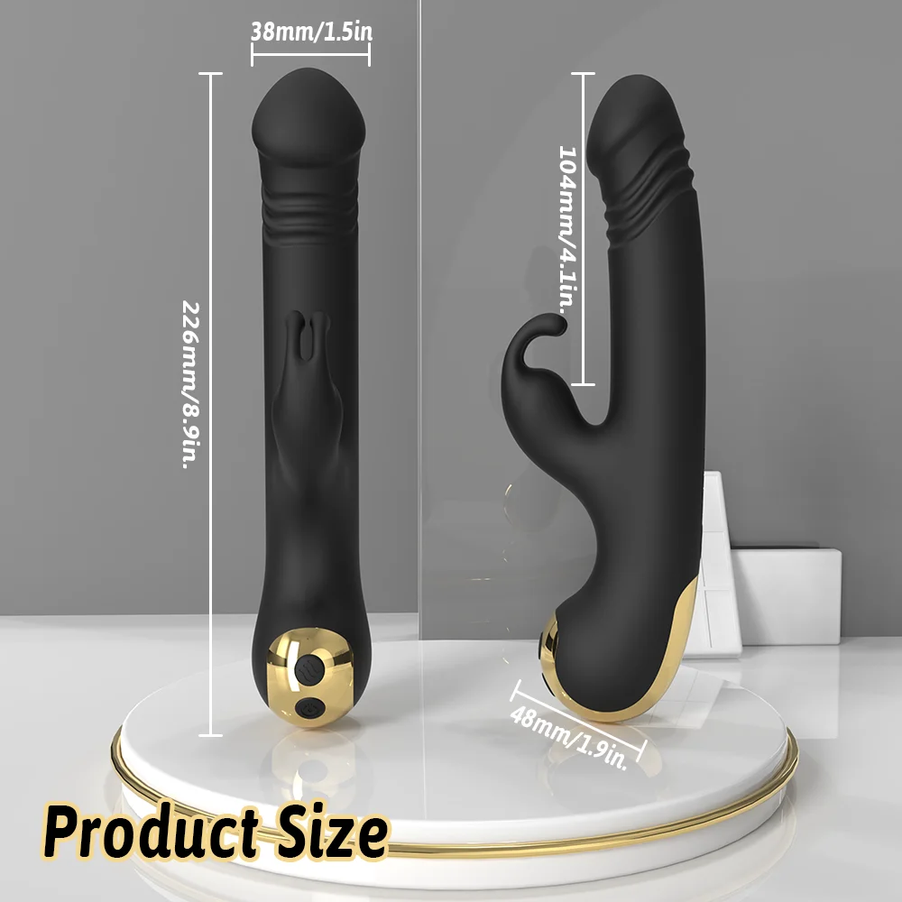 S-HANDE Powerful Rabbit Style Silicone Vibrator with Thrusting Vibration Massage Feature for Girl