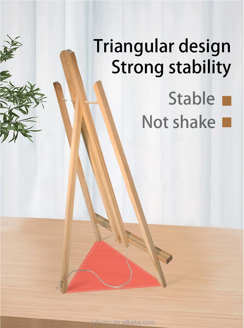 Desktop Easels 30cm Pine Wooden Triangle Art Easel Adjustable For Kids