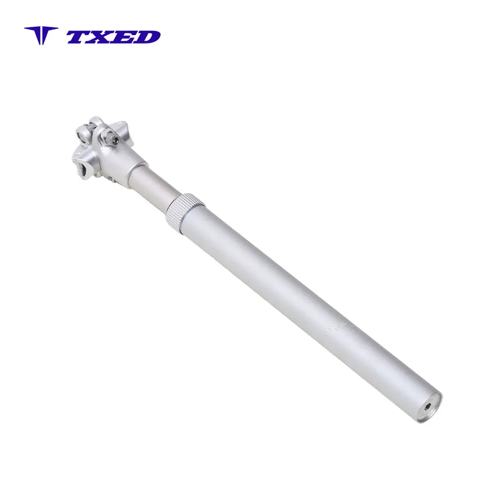 27.2mm Diameter, 350mm Length, Silver Adjustable Aluminum Bike Seat Post for City Commuter Bike