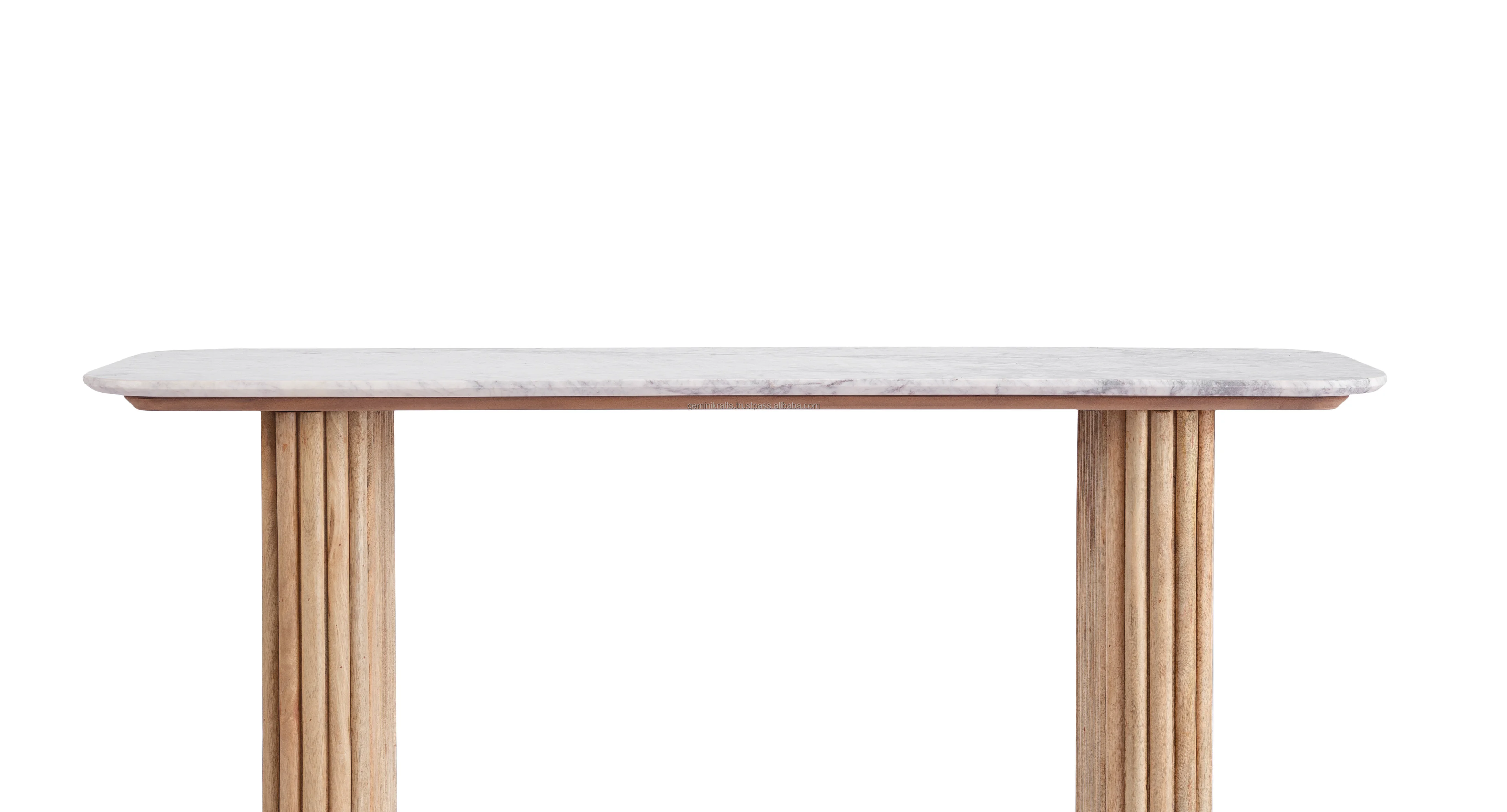 Nordic Modrest 2024 Marble & Mango Wood Console Table With Natural And