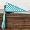 Turquoise & White Checkered
