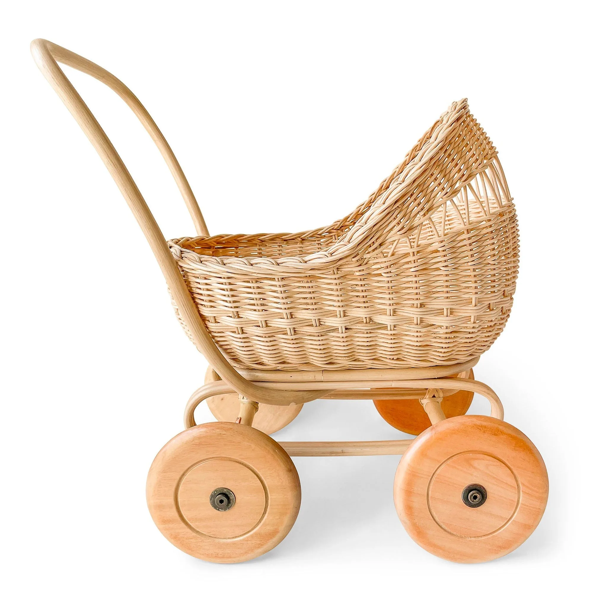 手作り格安ラタン製人形用ベビーカー、子供のおもちゃ、ベストセラー