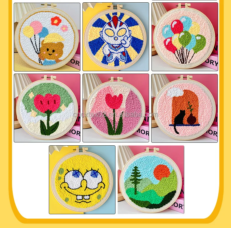 Changxu Handmade Crochet Kit Beginners DIY Animal Style-Sponge Boby Duck Tulip Needle Punch Wool Russian Stamp Cross Stitch