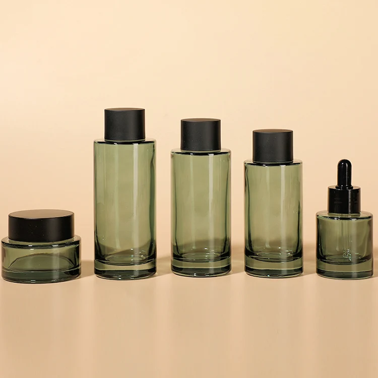 Luxury Custom Cosmetics Packaging Set Empty Skincare Pump Face Toner Bottle Lotion Serum Glass Bottle 50g Cream Jar