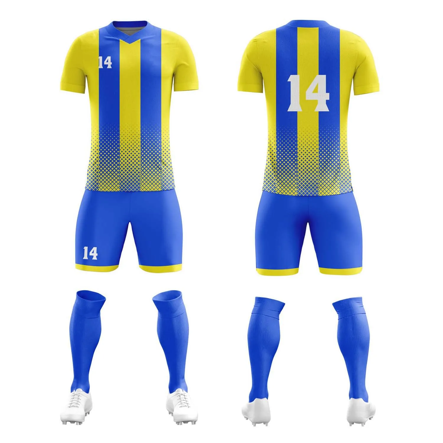 100% Polyester Sublimation Referee Soccer Uniforms Sets Automated Cutting Quick Dry Stretch Custom Made Training Soccer Uniforms