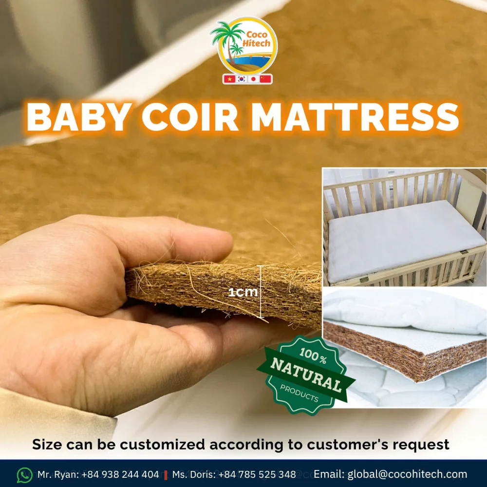 ECO FRIENDLY COCONUT FIBER LATEX MATTRESS for HOTEL BEDROOM FURNITURE BED USE