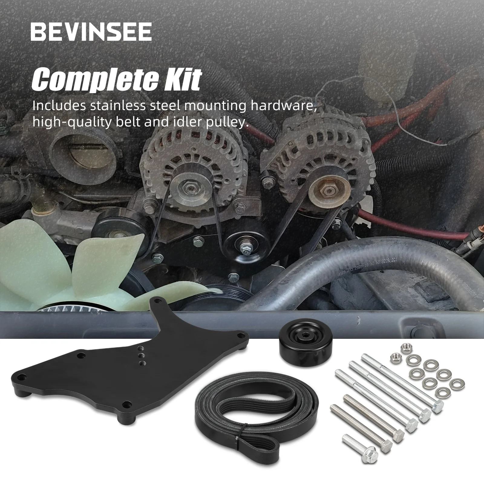 Bevinsee 1x Upgraded Cncmachined Vortec Engine Ls Dual Alternator