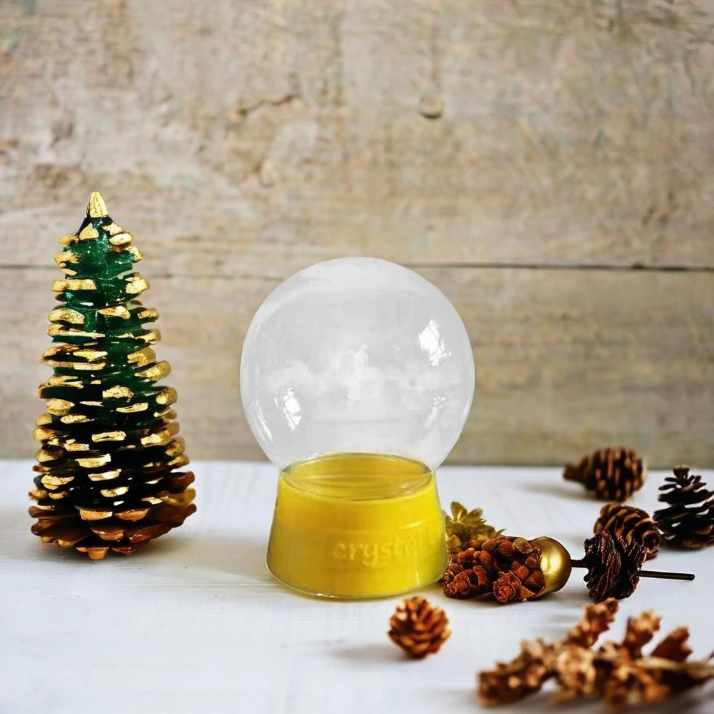 Prilagođena jeftina plastična kugla za sneg za izradu ručno, sfera ima prečnik od 8 cm, a visina proizvoda je 11 cm