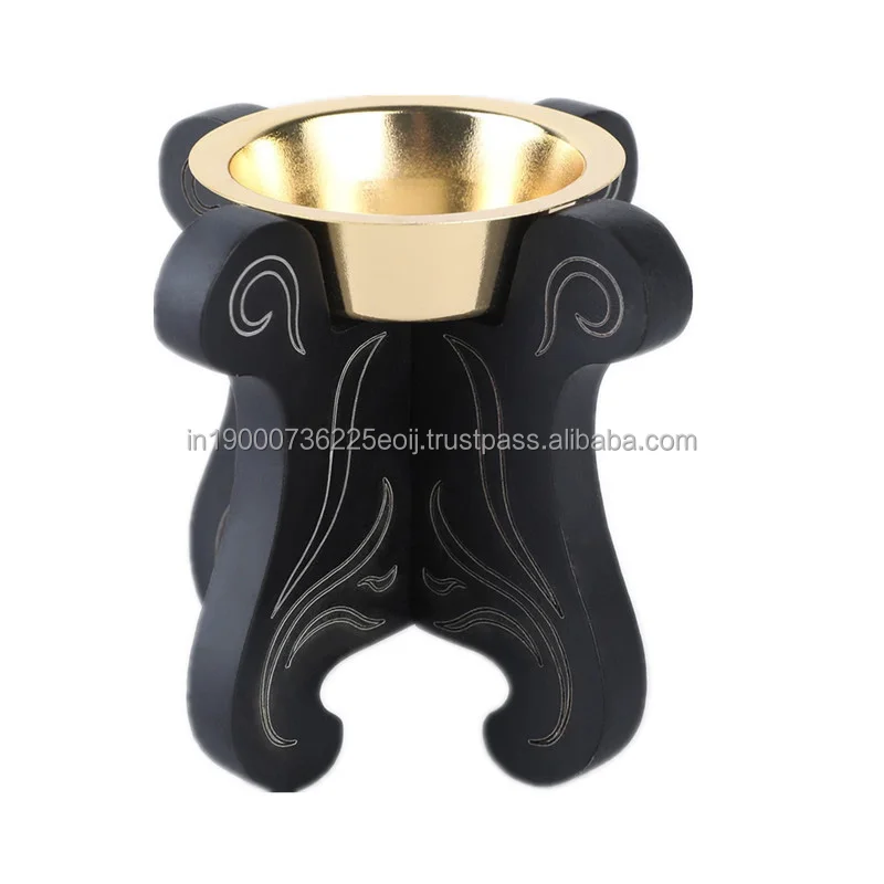 Rect Shape Black Color Wood Incense Burner Holder Mubkhar Bakhoor