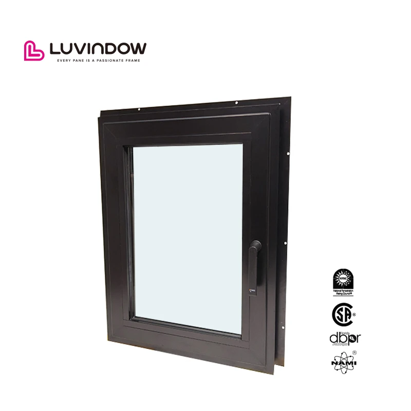 Beautiful Modern Design Arched Grills Double Glazed Glass Aluminum Corner Windows Impact Resistance Casement Window for Balcony