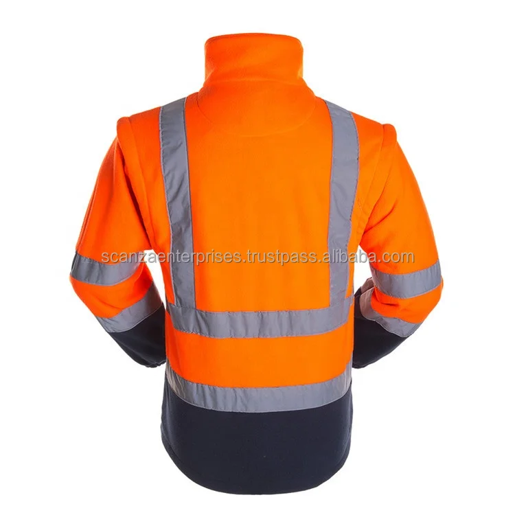 Safety Work Hi Vis Reflective Jacket Top Selling 2 In 1 Fleece High Visibility Work Wear Safety