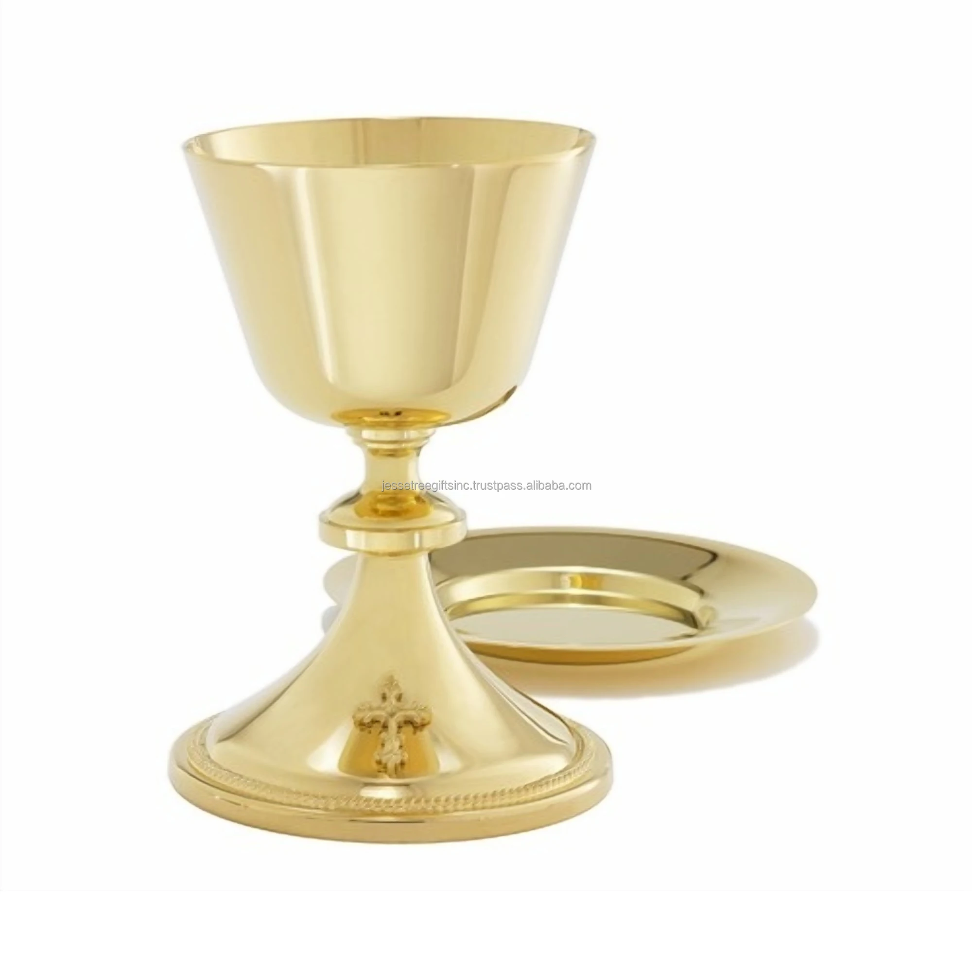 Modern Style Metal Chalice With Shiny Gold Plating Finishing Round ...