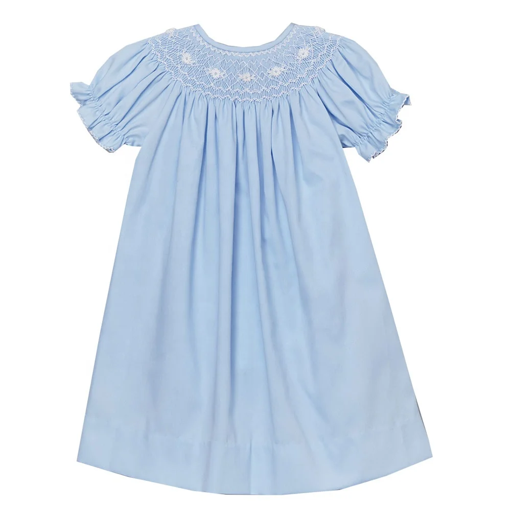 blue smocked easter dress