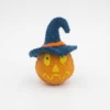 Testa di zucca con cappello da strega
