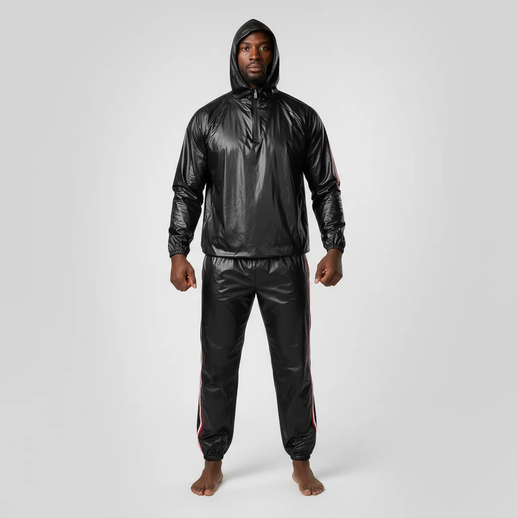 Custom Design High Quality Fitness Gym Polyester/Nylon Solid Sweat Suit Body Shaper Workout Sauna Suit Elastic Waist Breathable