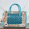 Turquoise & Black Checkered