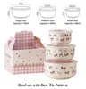 3 size bowls set cut bow pattern