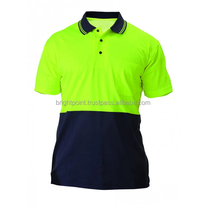 Long Sleeve Hi Vis Work Polo Shirts Men Full Road Safety Uniforms High ...