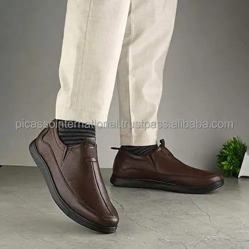 Premium Quality Best Selling Genuine Cow Hide Leather Men Smart Look Casual Loafers Shoes from Indian Manufacturer