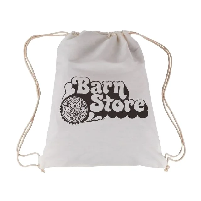 Custom Cute Small Cotton Canvas Drawstring Tote Bag Mini Foldable School Backpack with Letter Decoration for Women Travelling
