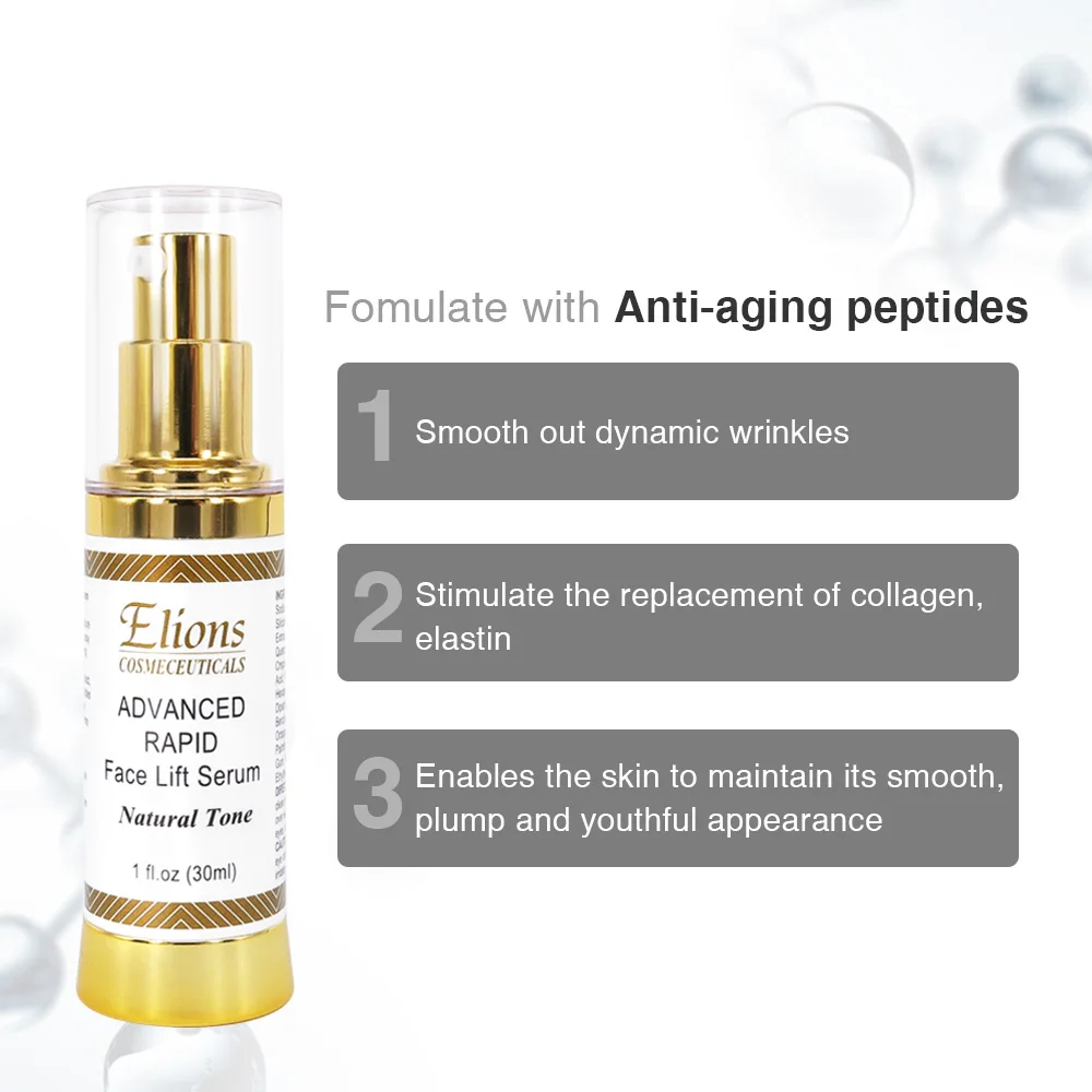 Private Label 3-Minute Instant Face Lifting Anti-Aging Serum Cruelty-Free Skin Care Peptide Wrinkle Smoothing Gel