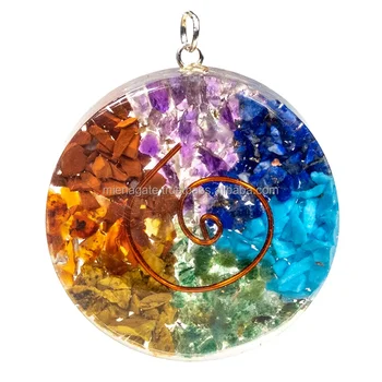 High Quality Chakra Healing Pendant Natural Agate Wholesale Orgonite Energy Pendant For EMF protection and Spiritual Healing
