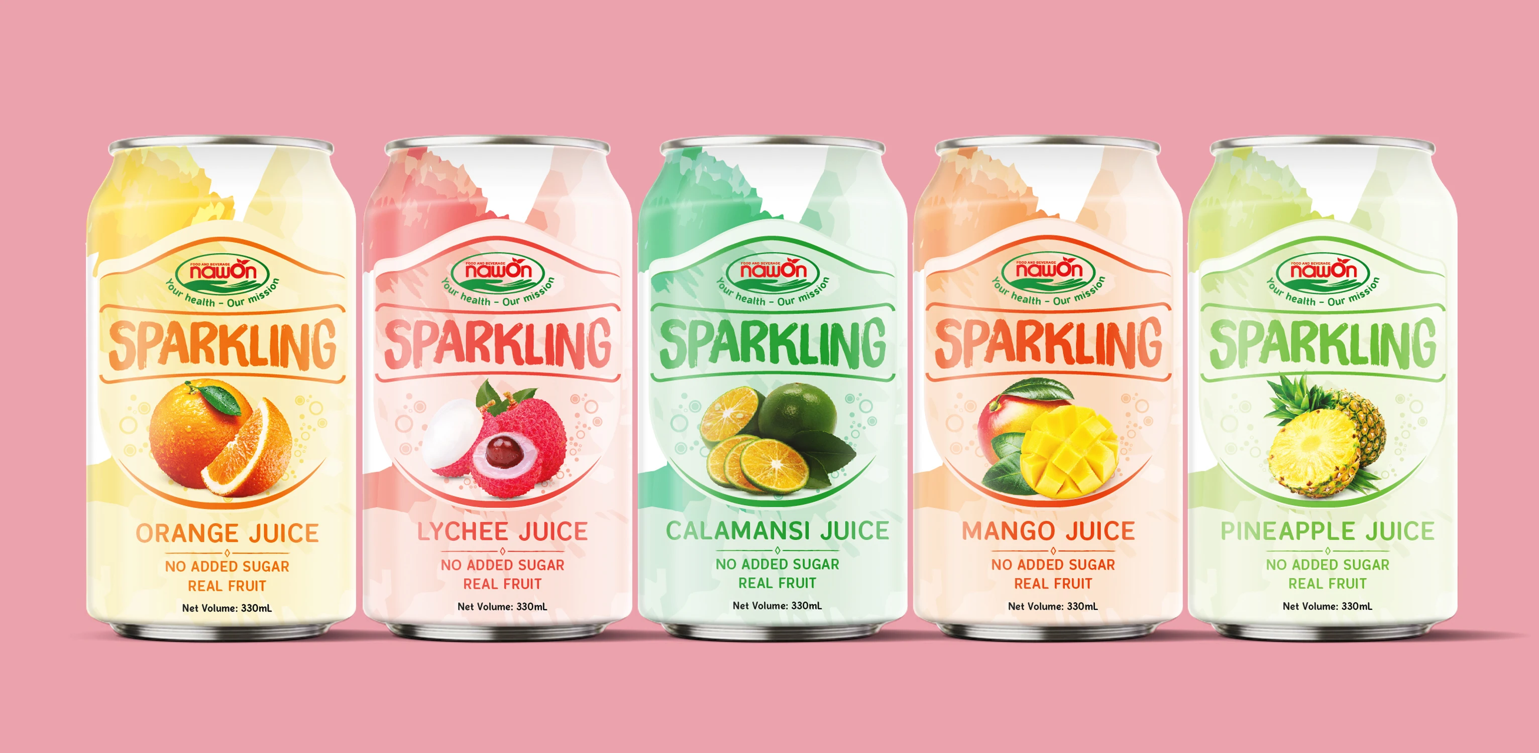 330ml Nawon Non-Alcoholic Sparkling Lychee Juice OEM ODM Sparkling Fruit Juice Wholesale Price Beverage Manufacturer