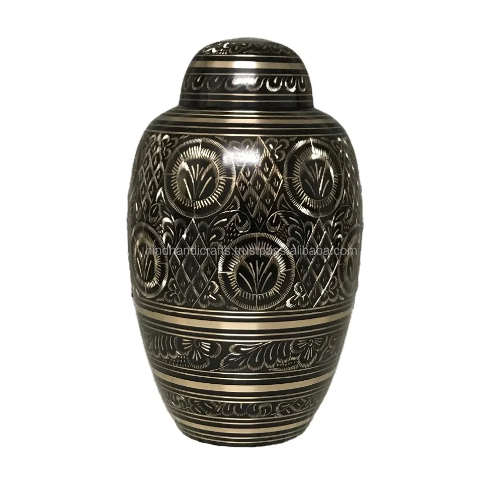 Gold and Black Adult Cremation Urn for Human Ashes –