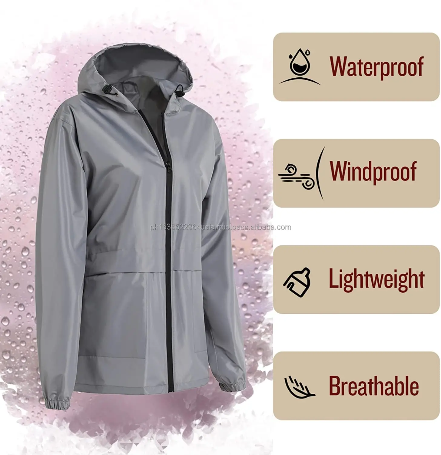 Most Popular Polyester Raincoat Breathable Rain Pants Waterproof Hooded Rain Suit Rainwear Rain