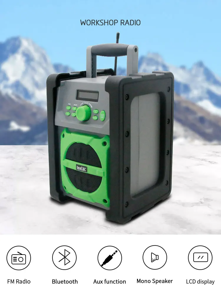 Leetac Portable Digital Dab  Fm Home Radio Site Radio Outdoor Jobsite Worksite Radio with bluetooth Speaker  Built-in Battery