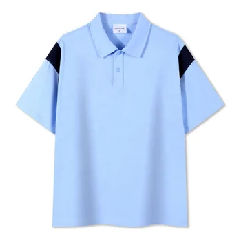 Customizable High Quality 240g 100% Cotton Blank Short Sleeve Two Tone Polo Shirt Factory Direct Wholesale Custom Logo Printing